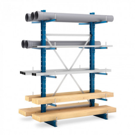 Estantería Cantilever doble cargada
