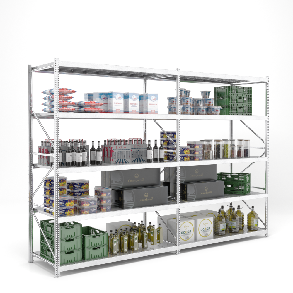 Estantería Picking Galavanizada 250 - Lineal de 2 módulos Estantería Picking Galavanizada 250 - Lineal de 2 módulos