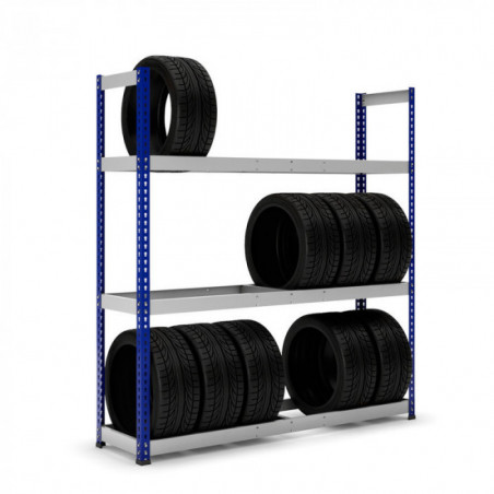 Estantería MaxPlus neumáticos con carga azul y gris