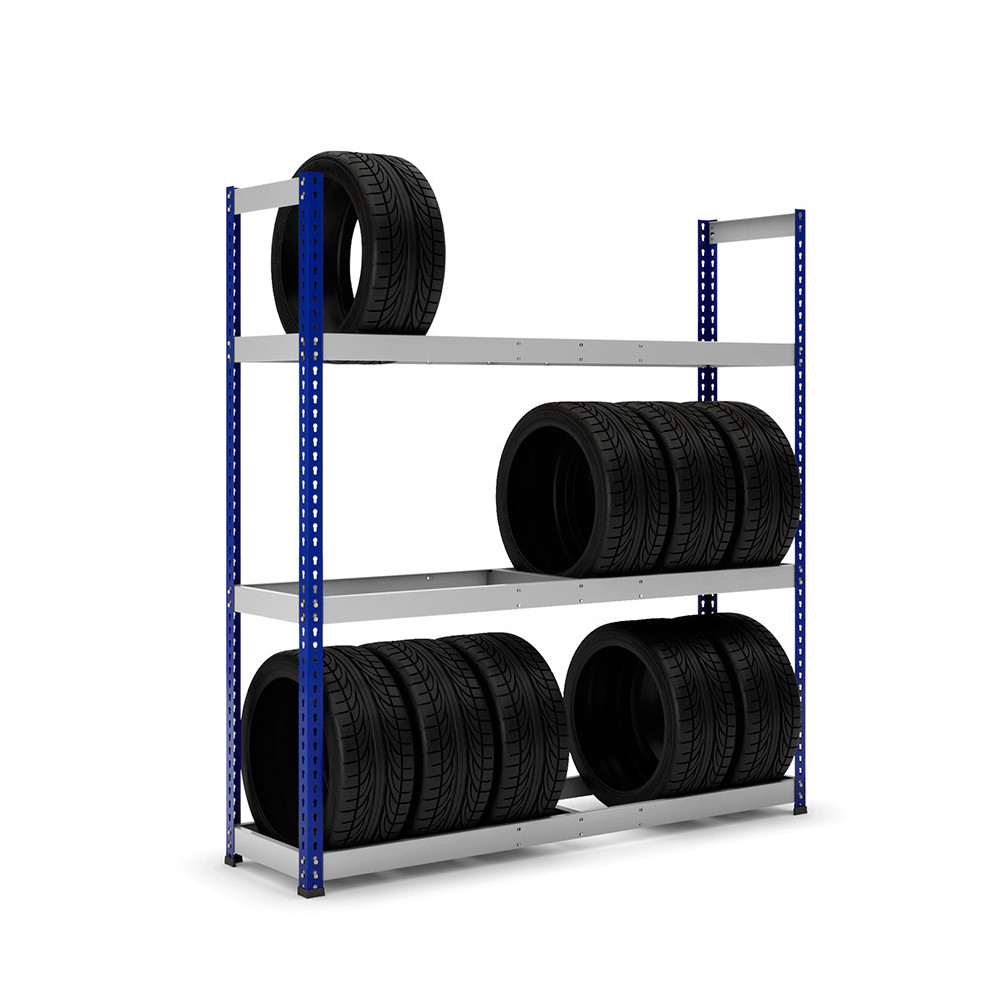 Estantería MaxPlus neumáticos con carga azul y gris Estantería MaxPlus neumáticos con carga azul y gris